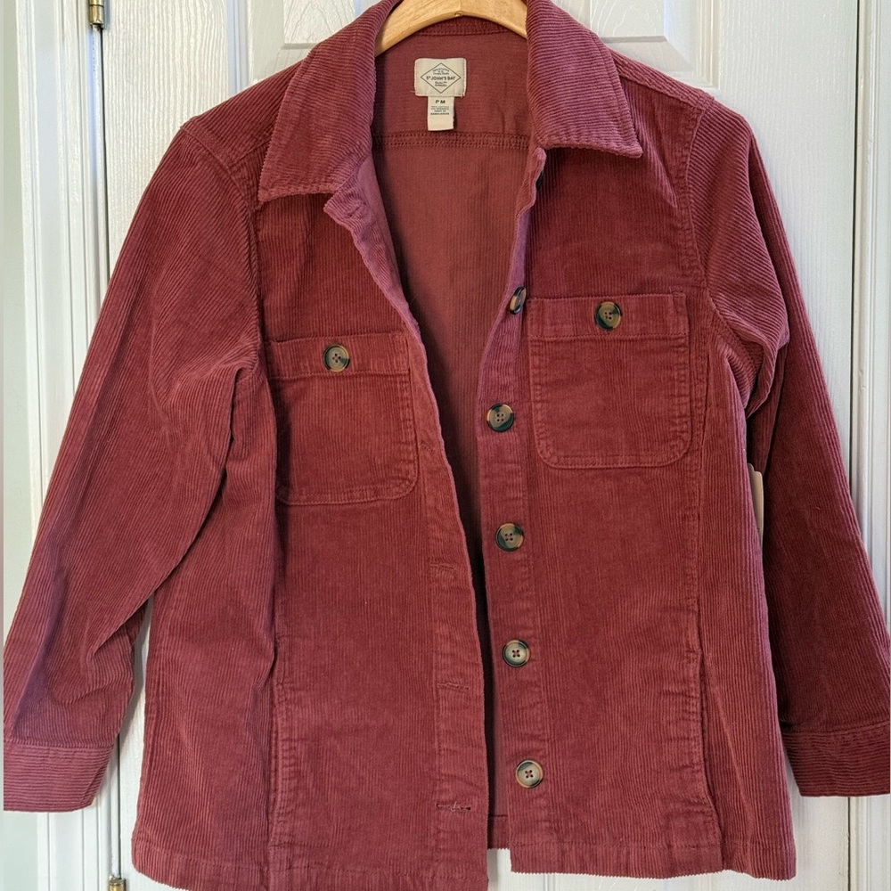 NWT St. John's Bay Women's Corduroy Jacket in Deep Red